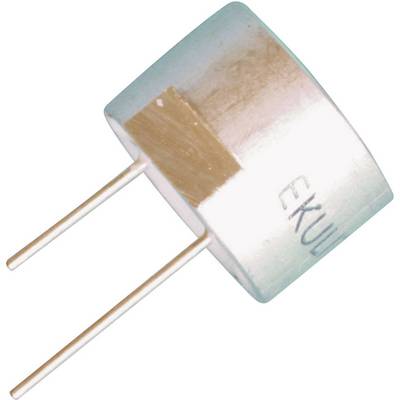 En cylindrisk mikrofonpegelsensor med två anslutningsledningar, delvis metallisk och delvis med en guldfargad beläggning.