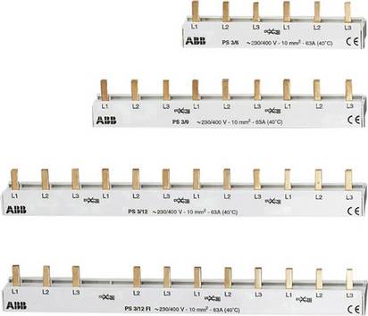 ABB 2CDL231001R1006 ABB PS3/6 1 st(e) 106 mm samlingsskena Phase busbar Antal serier 3  Flerfärgad 3-polig 10 mm²      1 st