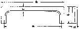 Diagram över en rektangulär ram med avrundade hörn. Etiketter: 'a', 'b', 'c', 't'. Måttangivelser visade.