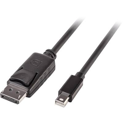 LINDY Mini-DisplayPort / DisplayPort Adapterkabel Mini DisplayPort-kontakt, DisplayPort-kontakt 2.00 m Svart 41646 Displ