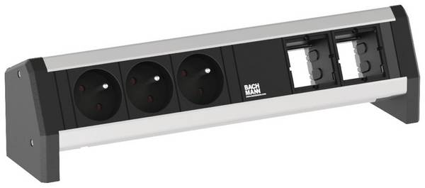 Bachmann 902.005 Förgreningsdosa med brytare  Svart, Aluminium FR-kontakt