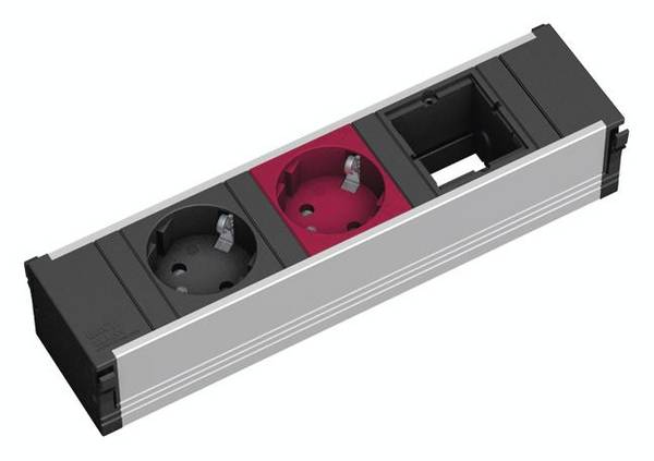 Bachmann 912.023 Förgreningsdosa utan brytare  Aluminium, Svart Skyddskontakt