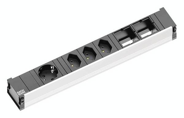 Bachmann 912.035 Förgreningsdosa utan brytare  Aluminium, Svart Skyddskontakt