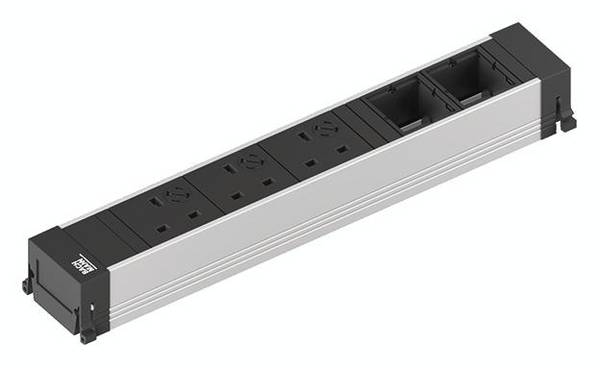 Bachmann 916.0361 Förgreningsdosa utan brytare  Aluminium, Svart Skyddskontakt