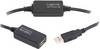 LogiLink USB-kabel USB 2.0 USB-A kontakt, USB-A uttag 15.00 m Svart Aktiv med signalförstärkning UA0145