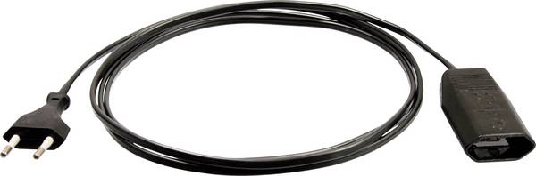 AS Schwabe 50132 Ström Förlängningskabel  2.5 A Svart 3.00 m H03VVH2-F 2X 0,75 mm²