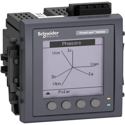 En digital multimeter från Schneider Electric, modell PowerLogic PM5500, visar ett fasordiagram på skärmen.