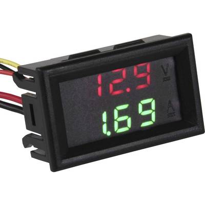 Digital display shows '12.9 V' in red and '1.69 A' in green with cable connections on the left.