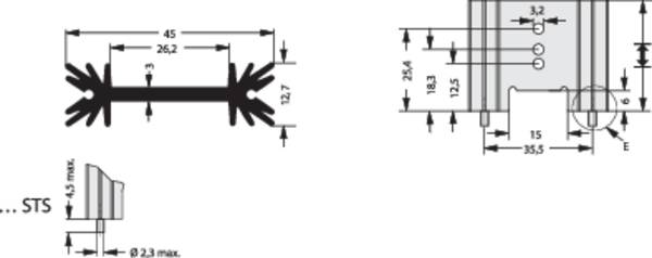 Fischer Elektronik 10019873 SK 409 50,8 STS Extruderade kylflänsar 6.2 K/W (L x B x H) 50.8 x 45 x 12.7 mm TO-220, TO-218, TO-3P