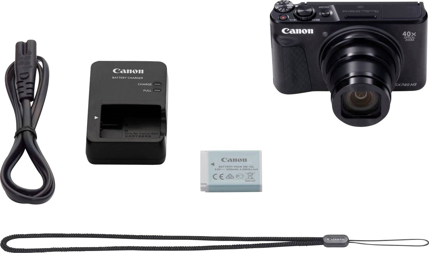 Canon PowerShot SX740 HS Digitalkamera 20.3 Megapixel Zoom (optisk): 40 x Svart 4K-video, Bluetooth, Vrid-/svängbar disp-3