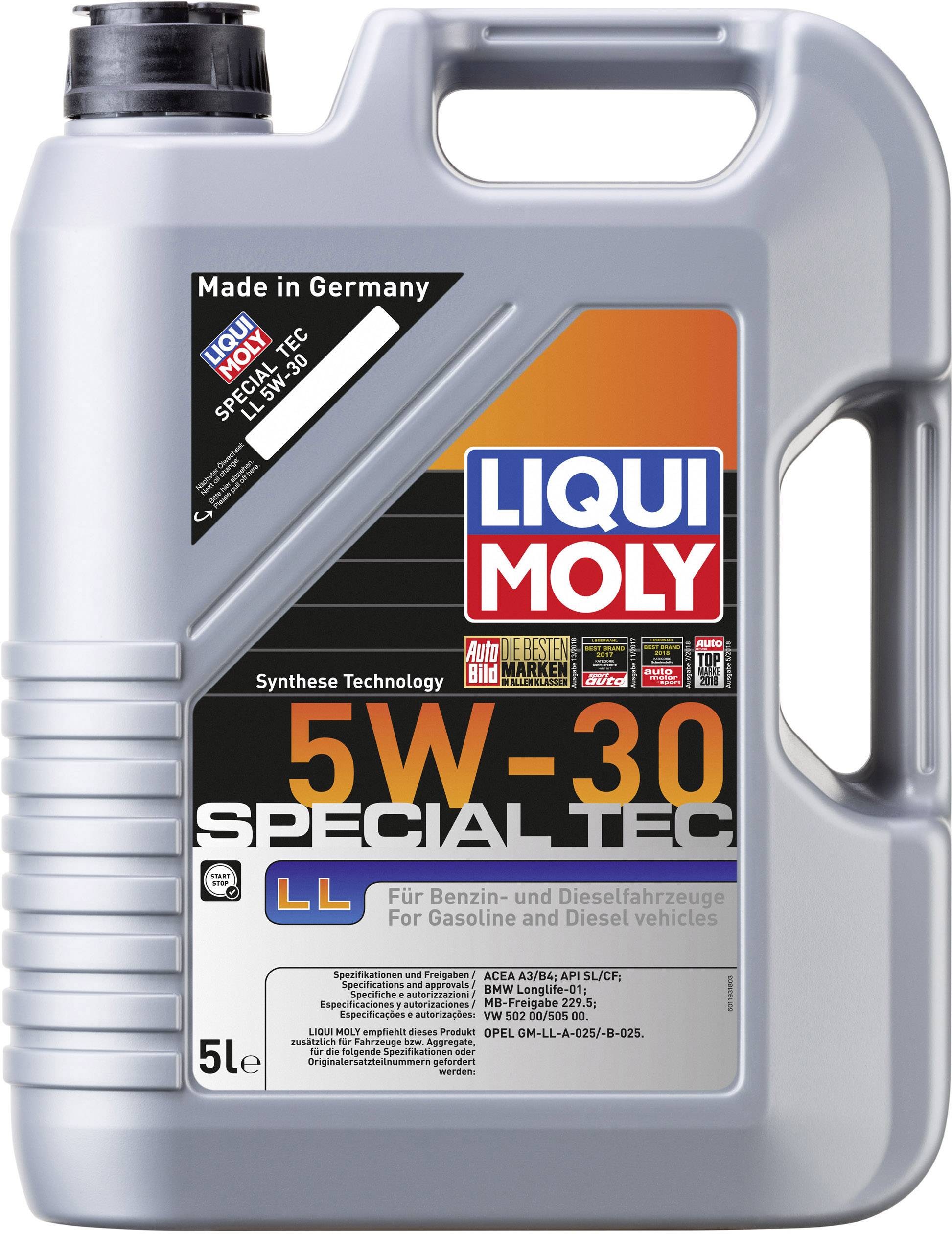 Liqui Moly SPECIAL TEC LL 5W-30 1193 Motorolja 5 l