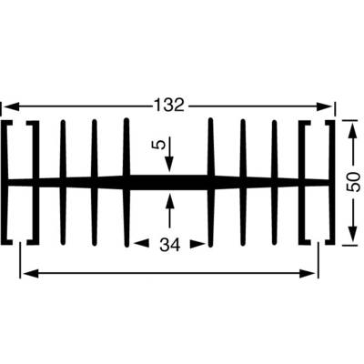 Fischer Elektronik 10019332 SK 148 100 SA Kylfläns 1.1 K/W (L x B x H) 100 x 132 x 50 mm