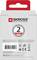 Baksida av en adapterförpackning med logotyp 'SKROSS'. Information: '2 års garanti'. Varningar på flera språk. Symboler för säkerhet och certifiering.