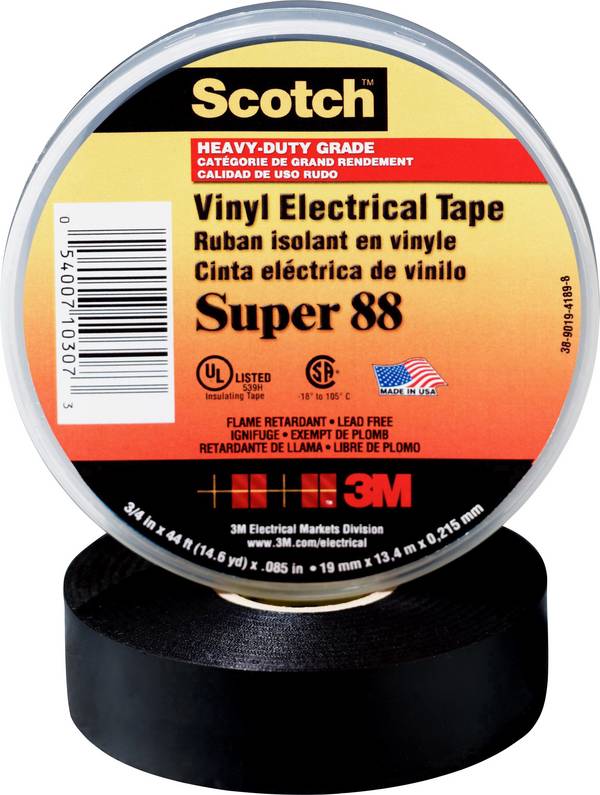 Scotch  SUPER88-19X20-B Isoleringstejp Scotch® Svart (L x B) 20 m x 19 mm 1 st