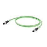Släpkedjekabel, PROFINET, M12 IP 67 rak hane, M12 IP 67 rak hane, Kat. 5 (ISO/IEC 11801)/Kat. 5e (TIA T568-B), PUR, 2 m