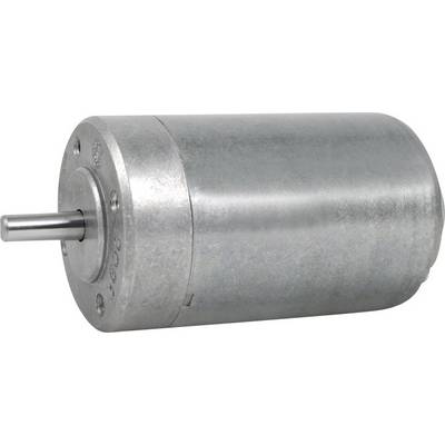 En cylindrisk elmotor med synlig axel, tillverkad av metall. Visad från sidan, utan några igenkännbara påskrifter eller detaljer.