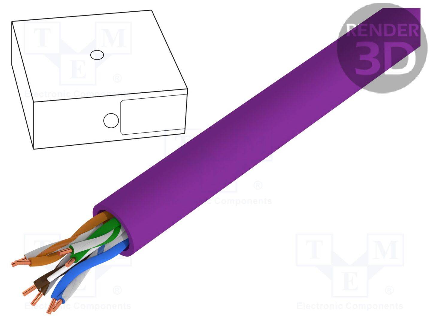 Digitus DK-1614-VH-305 Nätverkskabel CAT 6 U/UTP 4 x 2 x 0.25 mm² + 0 2 x 0.25 mm² Violett 305 m