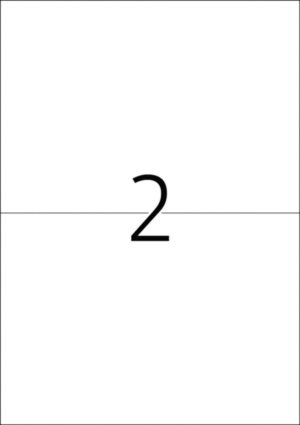 En vit sida med ett stort svart nummer '2' i mitten.
