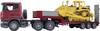 Bruder Scania R-serie lastbil med maskintrailer och CAT bulldozer 3555