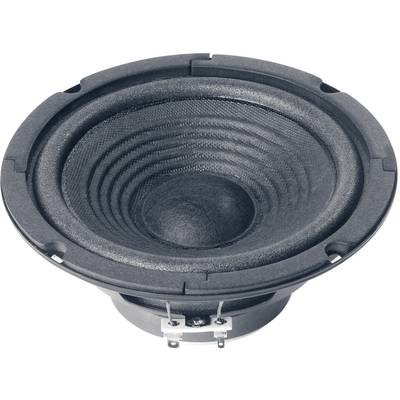 En svart högtalare med synlig kon och membran, lämplig för ljudåtergivning och musik i audiosystem.