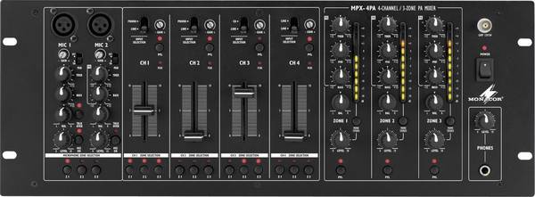 Monacor MPX-4PA DJ Mixer 19" inbyggd