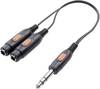 SpeaKa Professional SP-7869836 Teleplugg Audio Y-adapter [1x Teleplugg 6.35 mm - 2x Telejack 6.35 mm] Svart