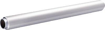 En silvermetallstav i cylindrisk form. Staven har en slät yta och reflekterar lätt ljuset.