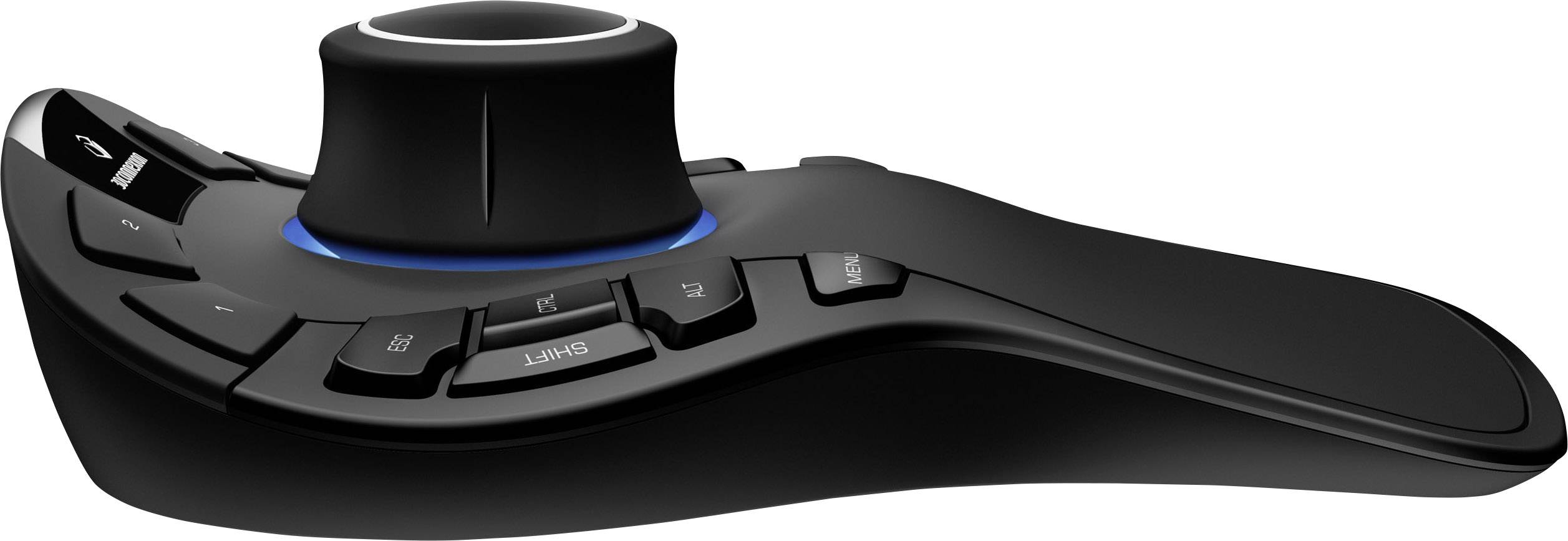 En ergonomisk 3D-mus med flera knappar och en vridknapp, perfekt för navigering och modellering i 3D-programvara.