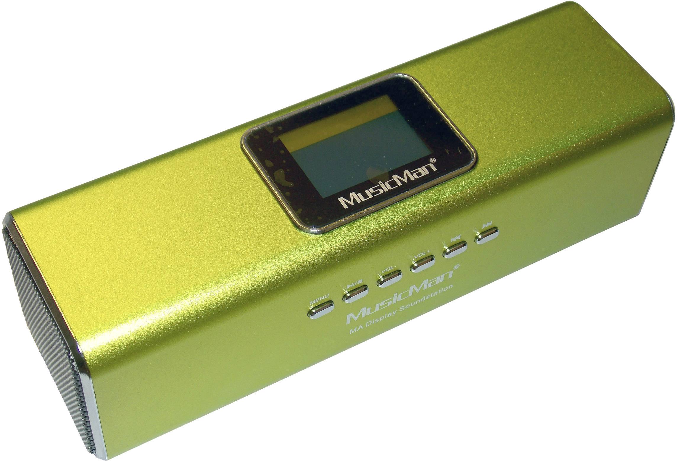 Technaxx MusicMan MA Display Soundstation Minihögtalare AUX, FM Radio, SD, Bärbar, USB Grön