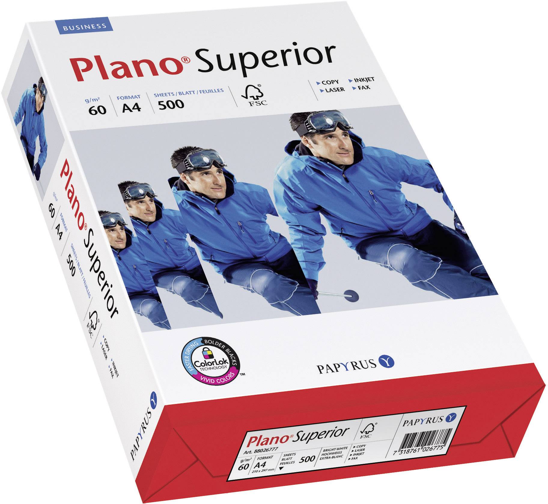 Papyrus Plano® Superior 88026776 Skrivarpapper universal DIN A4 60 G/m² 500 ark Vit-1