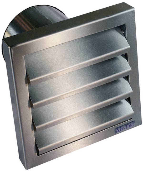 Wallair N31845 Ventilationsgaller m kallrasskydd  Rostfritt stål Håldiameter: 10 cm