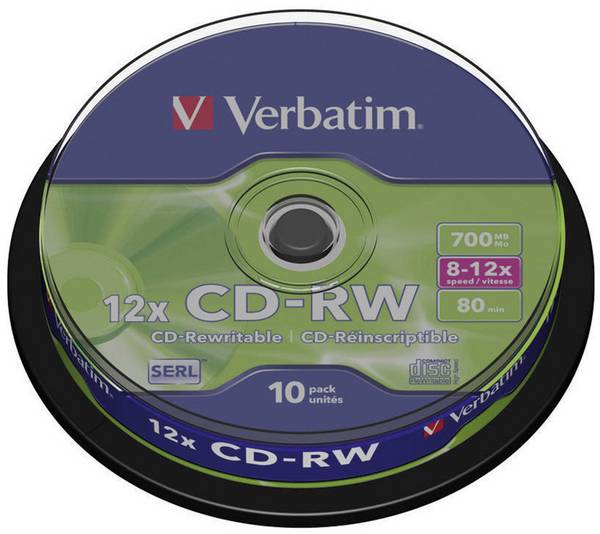 Verbatim 43480 CD-RW 700 MB 10 st Spindel Rewritable