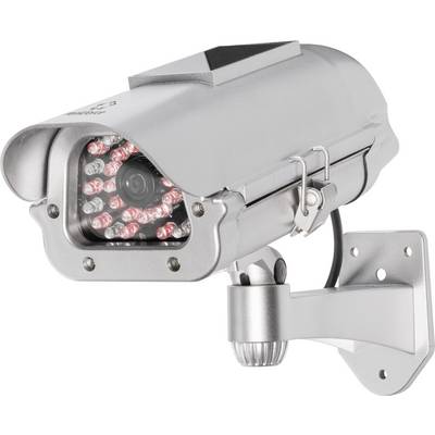 Övervakningskamera på ett väggfäste, silver hölje, med nattseende-LEDs runt objektivet.