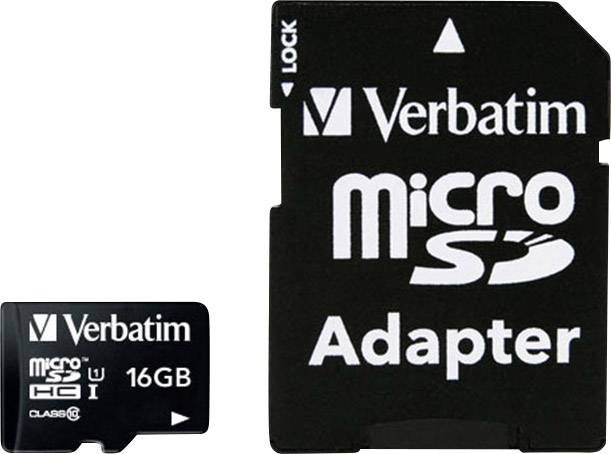Verbatim MICRO SDHC 16GB CL 10 ADAP microSDHC-Kort 16 GB Class 10 inkl. SD-adapter