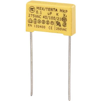 TRU COMPONENTS MKP-X2 1 st MKP-X2-avstörningskondensator Radialt hållmonterade 0.1 µF 275 V/AC 10 % 15 mm (L x B x H) 18