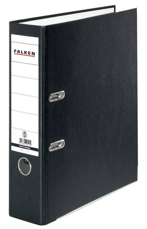 FALKEN mapp Recycolor /11285558, svart, rygg 80 mm, för A4