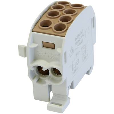 HoraeTec 080210-3-4 Huvudsaklig förgreningsklämma Brun 1-polig 35 mm² Ledar-typ = L