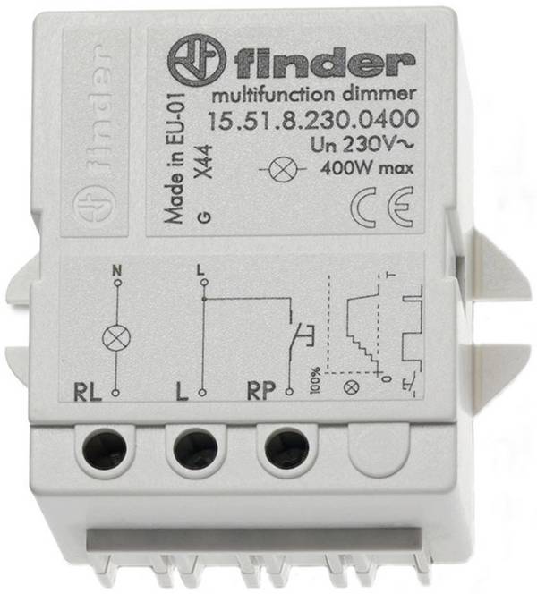 Strömstötsrelä Ytmontering/dold montering Finder 15.51.8.230.0400 1 NO 230 V/AC 400 W 1 st