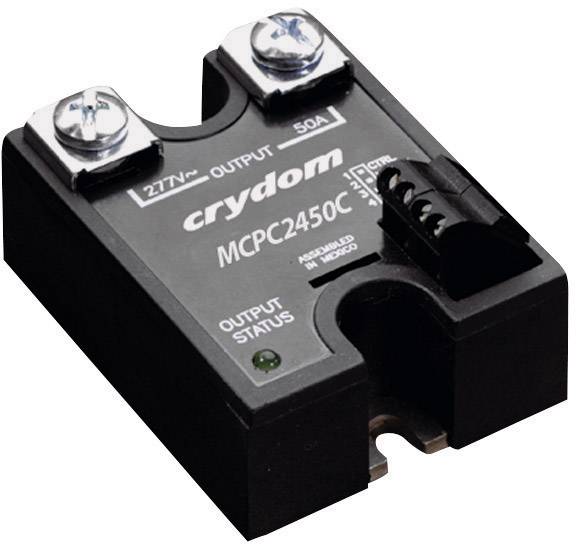 Crydom MCPC2450 halvledarrelä med anslutningar och skruvar, för elektronisk styrning av elektriska enheter.