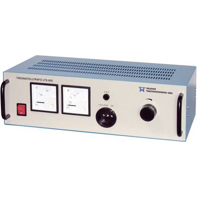 En transformator med två analoga mätare för spänning (volt) och strömstyrka (ampere). Switchar och reglage finns på framsidan.