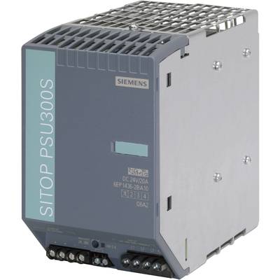 Siemens SITOP PSU300S 24 V/20 A DIN-skena nätaggregat 24 V/DC 20 A 480 W Antal utgångar:1 x Innehåll 1 st