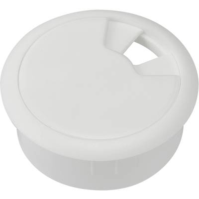 TRU COMPONENTS 530045 Kabelgenomföring för bänkskivor Monteringshål: 60 mm ABS Vit 1 st