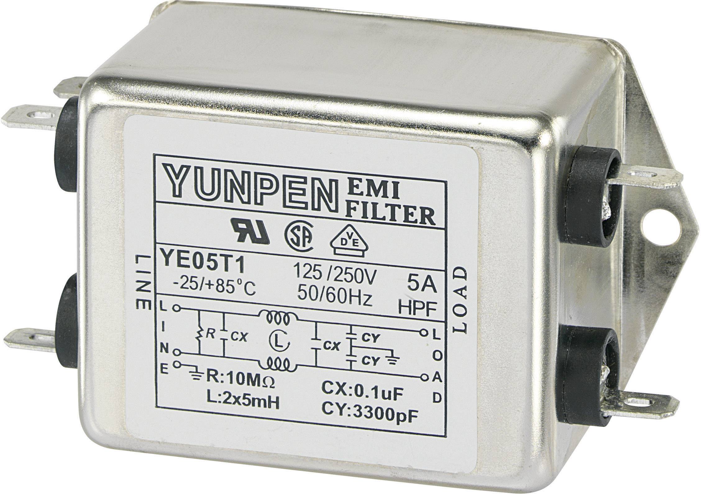 Yunpen 530093 YE05T1 Brusfilter 250 V/AC 5 A 5 mH (L x B x H) 75 x 51 x 37 mm 1 st