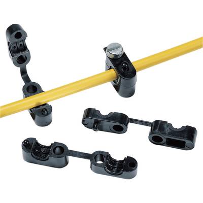 HellermannTyton KK3-N66-BK-D1 Dragavlastning Monteringshål: 5 mm Kläm-Ø (max.): 7.7 mm Polyamid 6.6 Svart 1 st