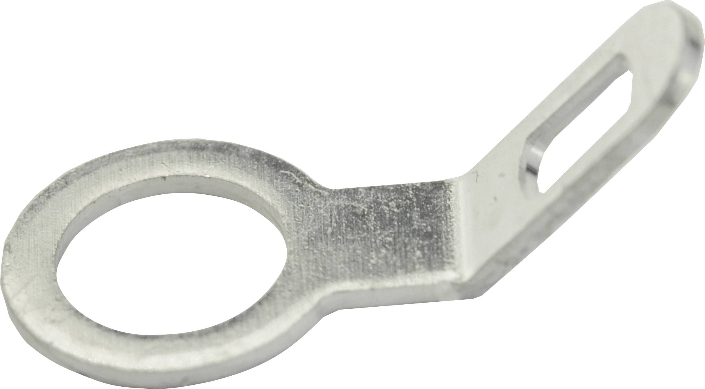 En silvermetallring med ett förlängbart plant fäste.