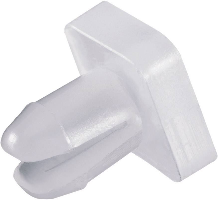 En vit plastexpander med två avrundade ändar och en rektangulär bas, ofta använd för infästning i väggar.