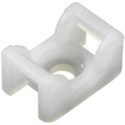 Plastkabelklämma, rektangulär, för fastsättning av kablar på ytor.