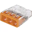 WAGO 2273-203-1 2273 Kopplingsklämma Flexibel: - Styvhet: 0.5-2.5 mm² Antal poler: 3 1 st Transparent, Orange