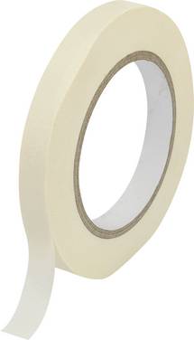 Kreppband TOOLCRAFT vit (L x B) 50 m x 12.5 mm gummi Innehåll: 1 rulle