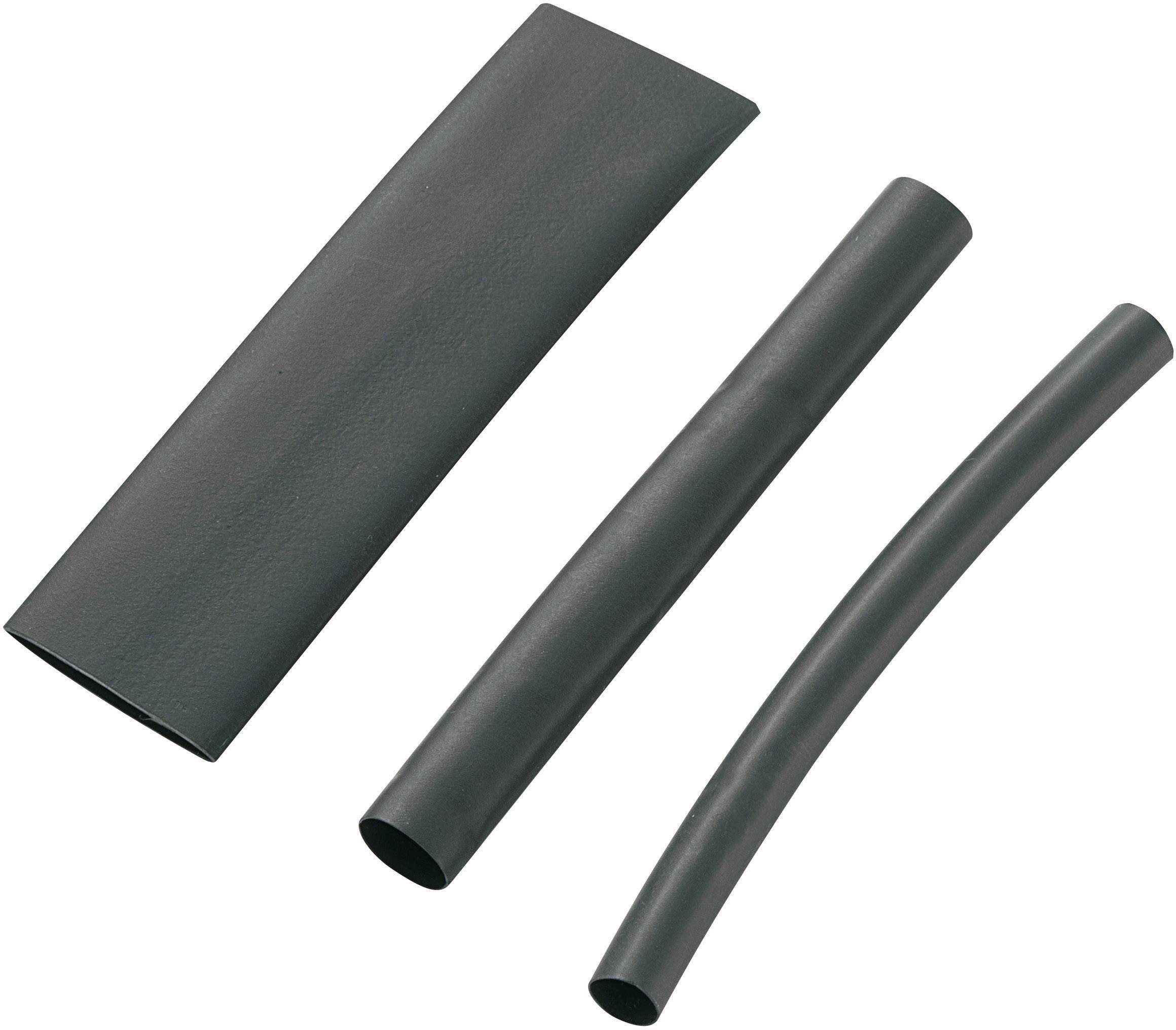 TRU COMPONENTS 1572126 Krympslang sortiment Svart 12.70 mm 1.60 mm Krympförhållande:3:1 6 delar